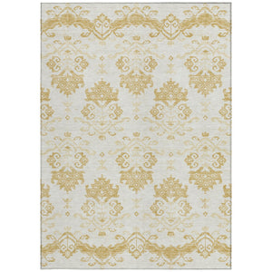 Homeroots 3' Stylish Beige Tan And Taupe Oriental Washable Area Rug For Indoor And Outdoor Spaces, Durable Design 8' X 10' Polyester 585427