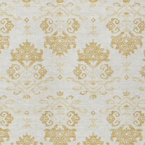 Homeroots 3' Stylish Beige Tan And Taupe Oriental Washable Area Rug For Indoor And Outdoor Spaces, Durable Design 9' X 12' Polyester 585428