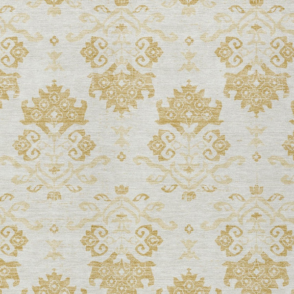 Homeroots 3' Stylish Beige Tan And Taupe Oriental Washable Area Rug For Indoor And Outdoor Spaces, Durable Design 9' X 12' Polyester 585428