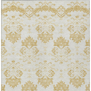 Homeroots 3' Stylish Beige Tan And Taupe Oriental Washable Area Rug For Indoor And Outdoor Spaces, Durable Design 10' X 14' Polyester 585429