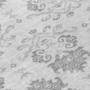 Homeroots 3' Stylish Beige Tan And Taupe Oriental Washable Area Rug For Indoor And Outdoor Spaces, Durable Design 8' Round Polyester 585432