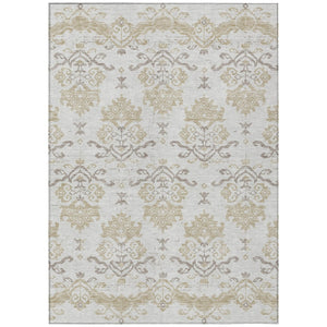 HomeRoots 9' Elegant Ivory Beige Taupe Oriental Washable Area Rug for Indoor & Outdoor Spaces, Durable Design 9' X 12' 585440