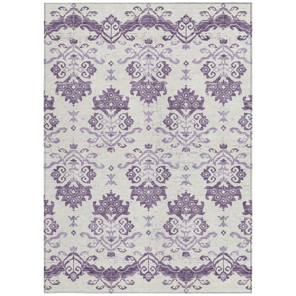 Homeroots 3' Stylish Beige Tan And Taupe Oriental Washable Area Rug For Indoor And Outdoor Spaces, Durable Design 8' X 10' Polyester 585451