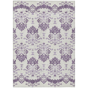 HomeRoots 9' Elegant Purple Silver Lilac Oriental Washable Area Rug for Indoor Outdoor Spaces, Versatile & Durable 9' X 12' 585452