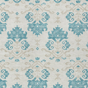 Homeroots 3' Stylish Beige Tan And Taupe Oriental Washable Area Rug For Indoor And Outdoor Spaces, Durable Design 3' X 5' Polyester 585460