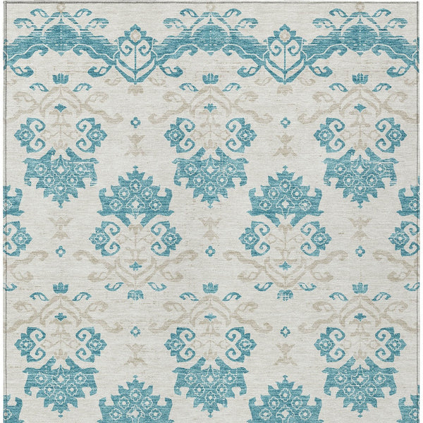 Homeroots 3' Stylish Beige Tan And Taupe Oriental Washable Area Rug For Indoor And Outdoor Spaces, Durable Design 3' X 5' Polyester 585460