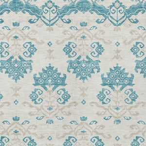 Homeroots 3' Stylish Beige Tan And Taupe Oriental Washable Area Rug For Indoor And Outdoor Spaces, Durable Design 8' X 10' Polyester 585463