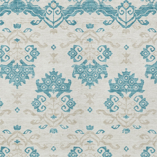 Homeroots 3' Stylish Beige Tan And Taupe Oriental Washable Area Rug For Indoor And Outdoor Spaces, Durable Design 8' X 10' Polyester 585463