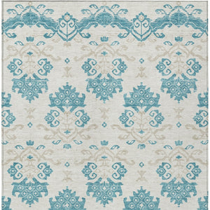 Homeroots 3' Stylish Beige Tan And Taupe Oriental Washable Area Rug For Indoor And Outdoor Spaces, Durable Design 8' X 10' Polyester 585463