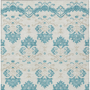 Homeroots 3' Stylish Beige Tan And Taupe Oriental Washable Area Rug For Indoor And Outdoor Spaces, Durable Design 9' X 12' Polyester 585464