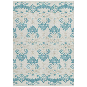 Homeroots 3' Stylish Beige Tan And Taupe Oriental Washable Area Rug For Indoor And Outdoor Spaces, Durable Design 10' X 14' Polyester 585465