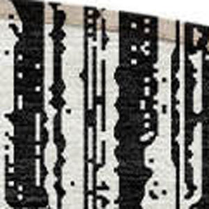 HomeRoots 5' Black and Ivory Striped Area Rug - Durable, Washable Design for Indoor and Outdoor Spaces 8' Round 585468