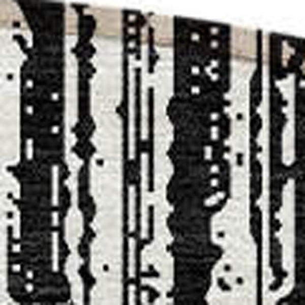 HomeRoots 5' Black and Ivory Striped Area Rug - Durable, Washable Design for Indoor and Outdoor Spaces 8' Round 585468