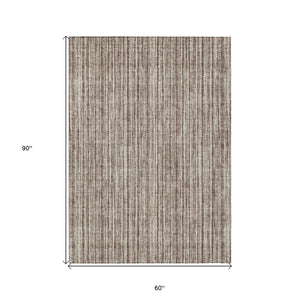 HomeRoots 5' Striped Indoor Outdoor Area Rug - Durable, Washable, Low-Maintenance, Perfect for Any Space 5' X 8' 585473
