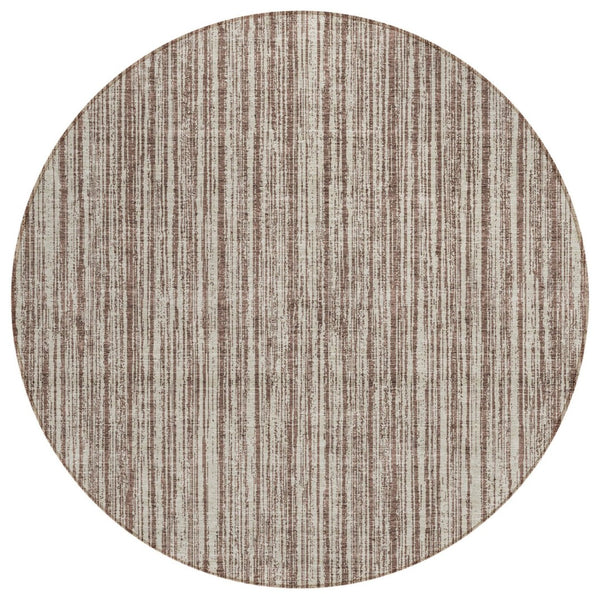 HomeRoots 5' Striped Indoor Outdoor Area Rug - Durable, Washable, Low-Maintenance, Perfect for Any Space 8' Round 585474