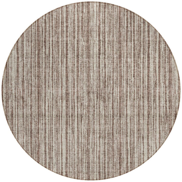 HomeRoots 5' Striped Indoor Outdoor Area Rug - Durable, Washable, Low-Maintenance, Perfect for Any Space 8' Round 585474