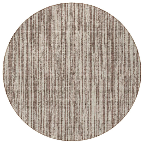 HomeRoots 5' Striped Indoor Outdoor Area Rug - Durable, Washable, Low-Maintenance, Perfect for Any Space 8' Round 585474