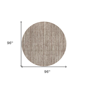 HomeRoots 5' Striped Indoor Outdoor Area Rug - Durable, Washable, Low-Maintenance, Perfect for Any Space 8' Round 585474