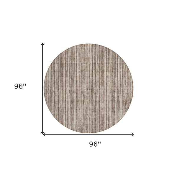 HomeRoots 5' Striped Indoor Outdoor Area Rug - Durable, Washable, Low-Maintenance, Perfect for Any Space 8' Round 585474