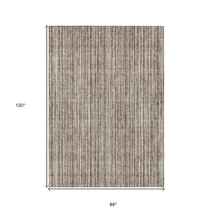 HomeRoots 5' Striped Indoor Outdoor Area Rug - Durable, Washable, Low-Maintenance, Perfect for Any Space 8' X 10' 585475