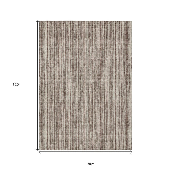 HomeRoots 5' Striped Indoor Outdoor Area Rug - Durable, Washable, Low-Maintenance, Perfect for Any Space 8' X 10' 585475