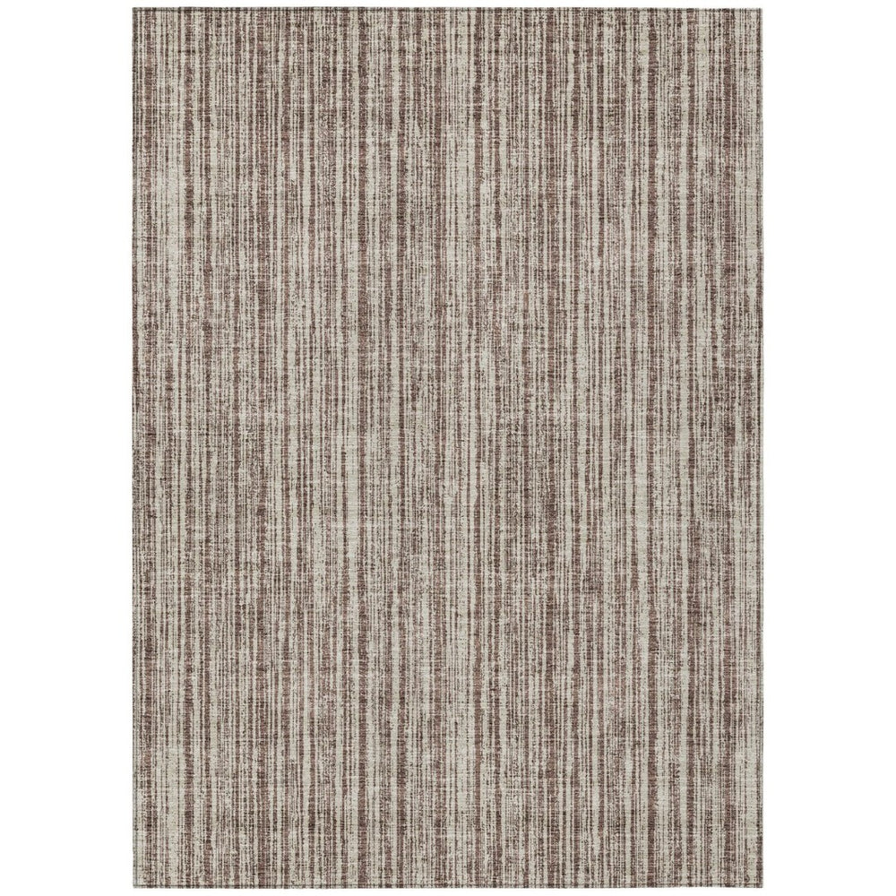 HomeRoots 9' Brown and Ivory Striped Washable Area Rug for Indoor and Outdoor Use - Stylish, Durable, Versatile 9' X 12' 585476