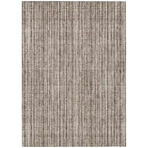HomeRoots 9' Brown and Ivory Striped Washable Area Rug for Indoor and Outdoor Use - Stylish, Durable, Versatile 9' X 12' 585476