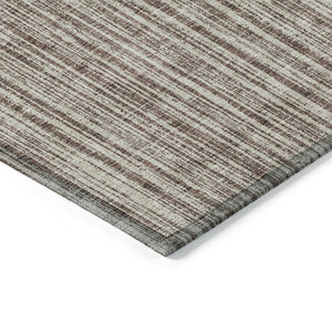 HomeRoots 9' Brown and Ivory Striped Washable Area Rug for Indoor and Outdoor Use - Stylish, Durable, Versatile 9' X 12' 585476