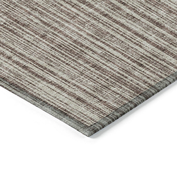 HomeRoots 9' Brown and Ivory Striped Washable Area Rug for Indoor and Outdoor Use - Stylish, Durable, Versatile 9' X 12' 585476