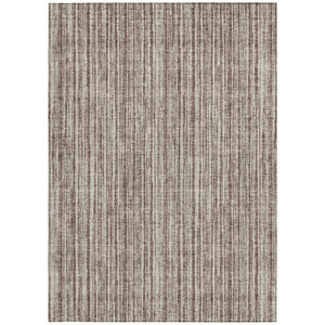 HomeRoots 9' Brown and Ivory Striped Washable Area Rug for Indoor and Outdoor Use - Stylish, Durable, Versatile 9' X 12' 585476