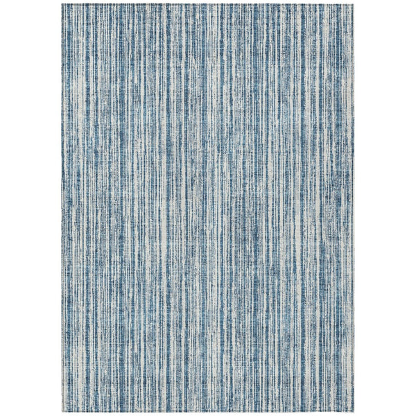 HomeRoots 9' Blue and Ivory Striped Indoor Outdoor Area Rug – Durable, Washable, Coastal Charm for Any Space 9' X 12' 585482