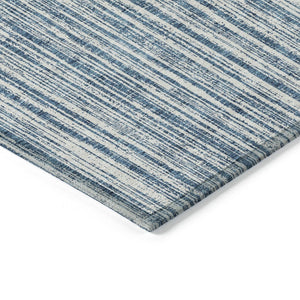 HomeRoots 9' Blue and Ivory Striped Indoor Outdoor Area Rug – Durable, Washable, Coastal Charm for Any Space 9' X 12' 585482