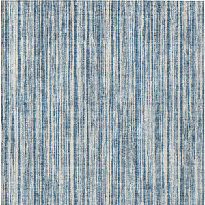 HomeRoots 5' Blue and Ivory Striped Washable Area Rug – Durable, Stylish, Indoor/Outdoor for High-Traffic Spaces 10' X 14' 585483