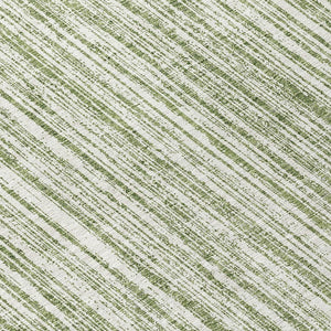 HomeRoots 5' Striped Indoor Outdoor Area Rug - Coastal Green and Ivory Design, Durable & Machine Washable 8' Round 585486
