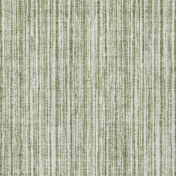 HomeRoots 5' Striped Indoor Outdoor Area Rug - Coastal Green and Ivory Design, Durable & Machine Washable 8' X 10' 585487