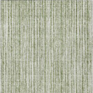 HomeRoots 9' Green and Ivory Striped Washable Area Rug - Durable, Stylish, Machine Washable for Indoor/Outdoor Use 9' X 12' 585488