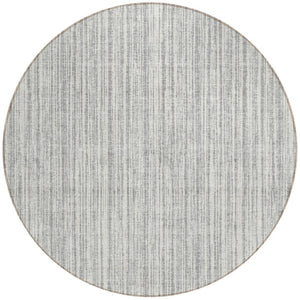 HomeRoots 5' Stylish Gray and Silver Striped Area Rug - Durable, Washable, Perfect for Indoor or Outdoor Spaces 8' Round 585492
