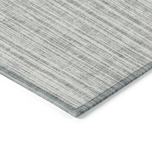 HomeRoots 9' Gray and Silver Striped Washable Area Rug – Durable Indoor/Outdoor Design for Stylish Spaces 9' X 12' 585494