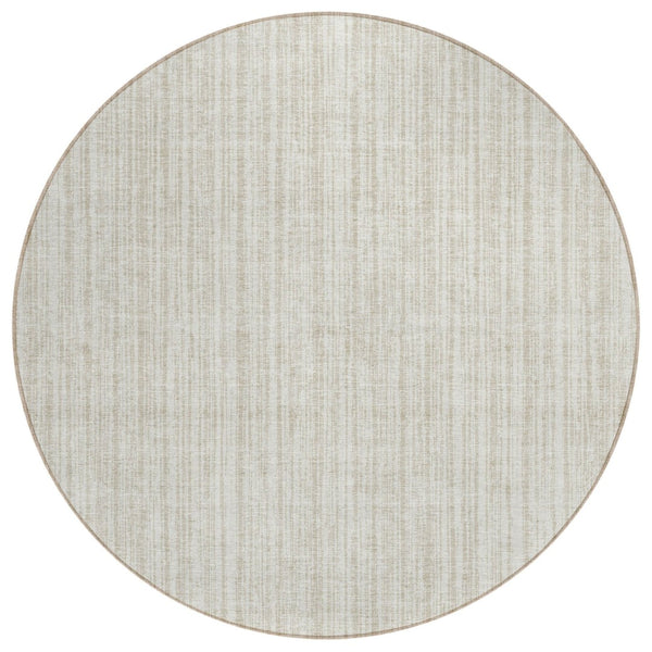 HomeRoots 5' Striped Indoor Outdoor Area Rug – Durable, Washable, Stain-Resistant for High-Traffic Spaces 8' Round 585498