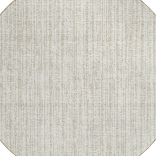 HomeRoots 5' Striped Indoor Outdoor Area Rug – Durable, Washable, Stain-Resistant for High-Traffic Spaces 8' Round 585498