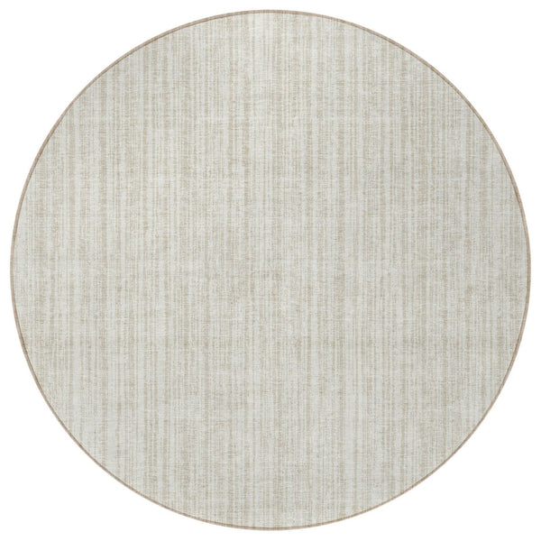 HomeRoots 5' Striped Indoor Outdoor Area Rug – Durable, Washable, Stain-Resistant for High-Traffic Spaces 8' Round 585498