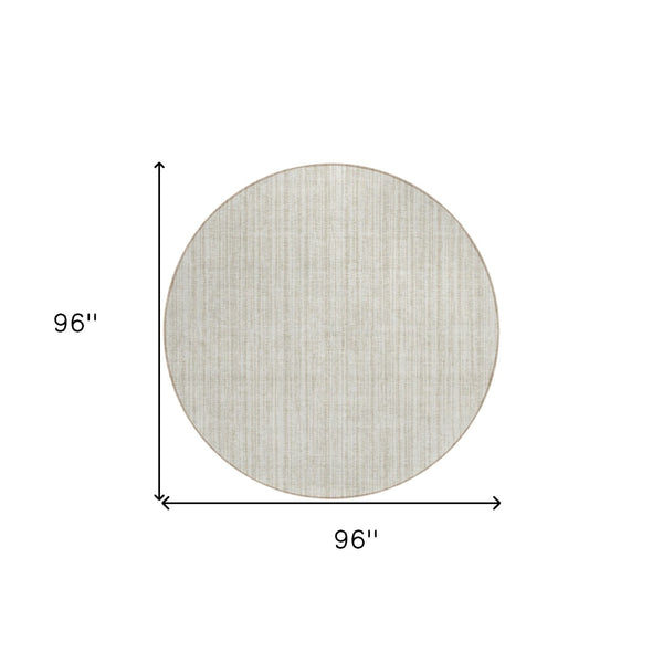 HomeRoots 5' Striped Indoor Outdoor Area Rug – Durable, Washable, Stain-Resistant for High-Traffic Spaces 8' Round 585498