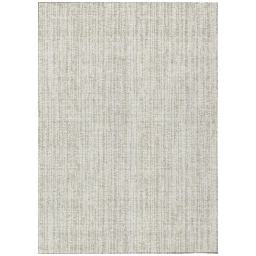 HomeRoots 9' Ivory and Beige Striped Area Rug – Durable, Washable Design for Indoor and Outdoor Spaces 9' X 12' 585500