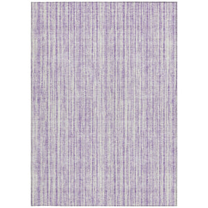 HomeRoots 9' Coastal-Inspired Lavender and Ivory Striped Washable Area Rug - Durable, Versatile, Easy Care! 9' X 12' 585506