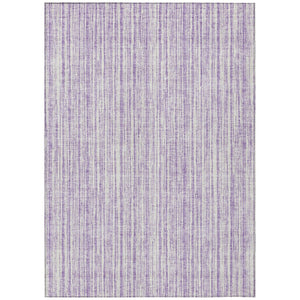 HomeRoots 9' Coastal-Inspired Lavender and Ivory Striped Washable Area Rug - Durable, Versatile, Easy Care! 9' X 12' 585506