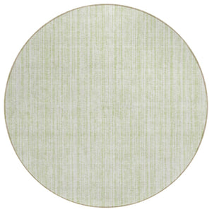 HomeRoots 5' Coastal-Inspired Mint Green and Ivory Striped Washable Area Rug for Indoor and Outdoor Use 8' Round 585510