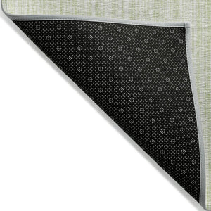 HomeRoots 5' Coastal-Inspired Mint Green and Ivory Striped Washable Area Rug for Indoor and Outdoor Use 8' X 10' 585511