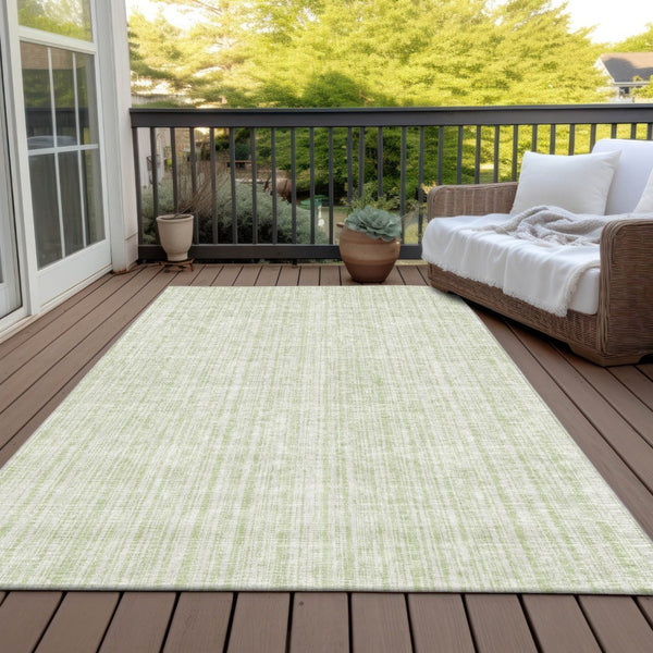 HomeRoots 9' Coastal-Inspired Mint Green and Ivory Striped Washable Area Rug for Indoor Outdoor Spaces 9' X 12' 585512