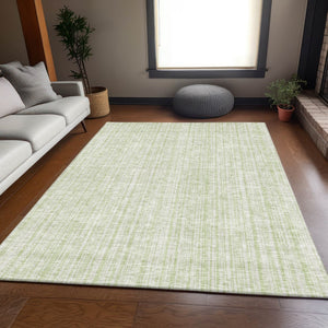 HomeRoots 9' Coastal-Inspired Mint Green and Ivory Striped Washable Area Rug for Indoor Outdoor Spaces 9' X 12' 585512