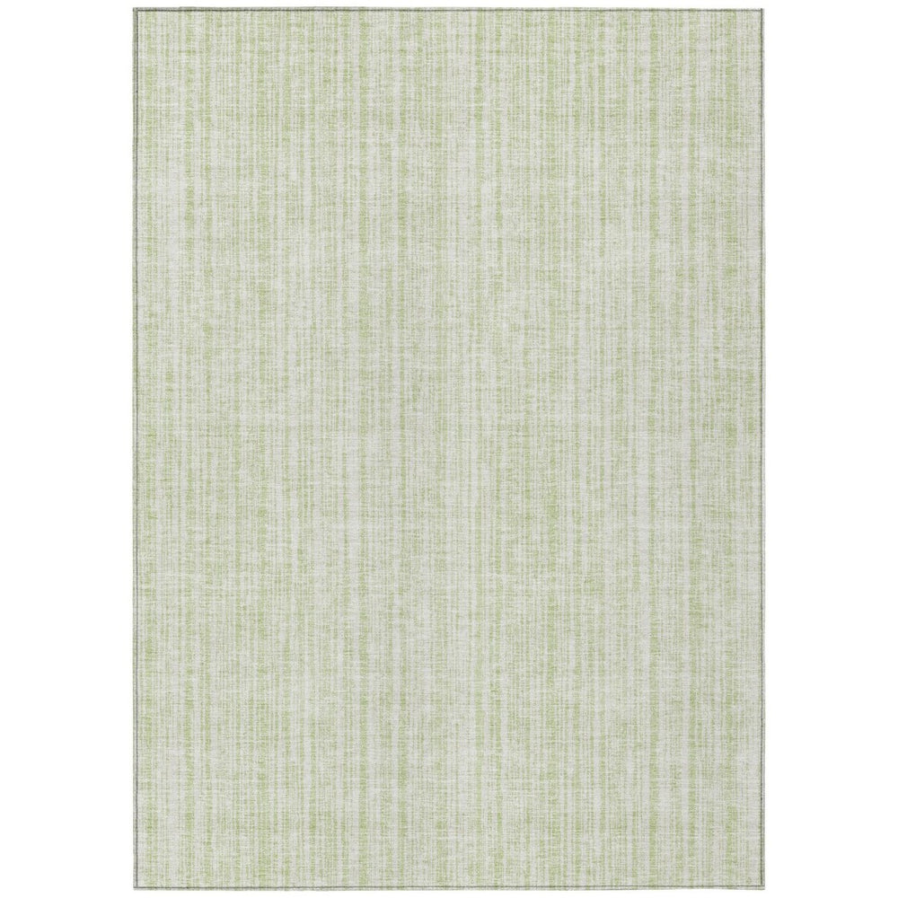 HomeRoots 5' Coastal-Inspired Mint Green and Ivory Striped Washable Area Rug for Indoor and Outdoor Use 10' X 14' 585513